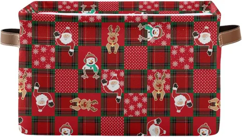 Vista 13 de senya Cesta de Navidad, bolas de Navidad, copos de nieve, plegable, de tela, plegable, bolsa organizadora para almacenamiento de ropa