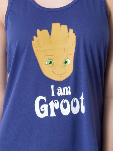 Vista 4 de Marvel - Conjunto de pijama para mujer con texto en inglés "I Am Groot Guardians Of The Galaxy