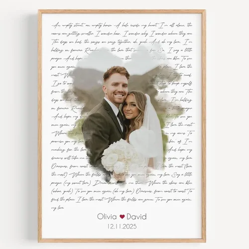 Vista 13 de Póster personalizado de lienzo de aniversario de boda, regalo personalizado, letrero de aniversario del año «Then and No», foto del 25 ° u otro