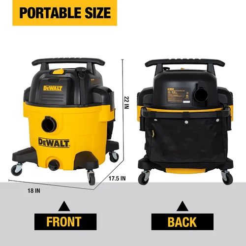 Vista 2 de DeWALT DXV09P - Aspiradora en húmedo y seco de 9 galones, color amarillo