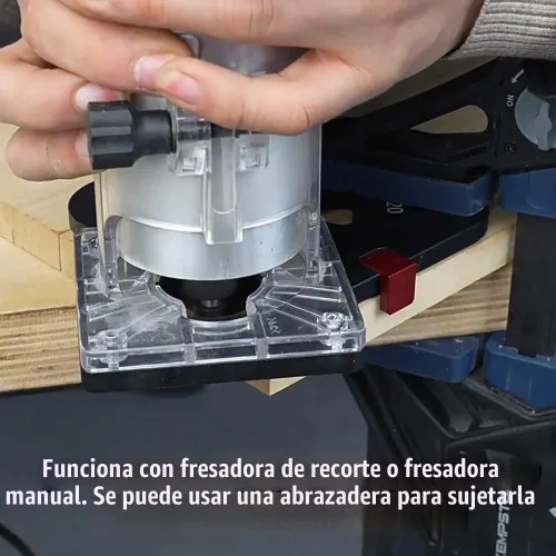 Vista 6 de TOOLCOOL Router Corner Radius Template Router Radius Jig Aleación de aluminio Esquina Guía de enrutamiento Conjunto Uso con enrutador de mesa