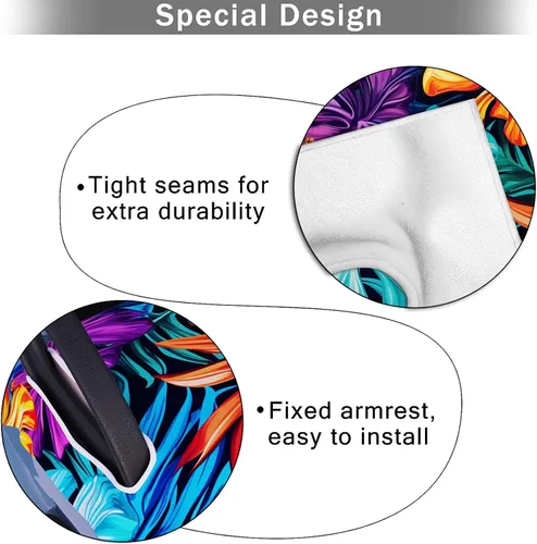 Vista 4 de AQQA Fundas para Asientos de Carrito de Golf, Manta de Asiento de Carrito de Golf de Microfibra Tropical Hoja de Palma-Boho-Mármol, Manta de Golf