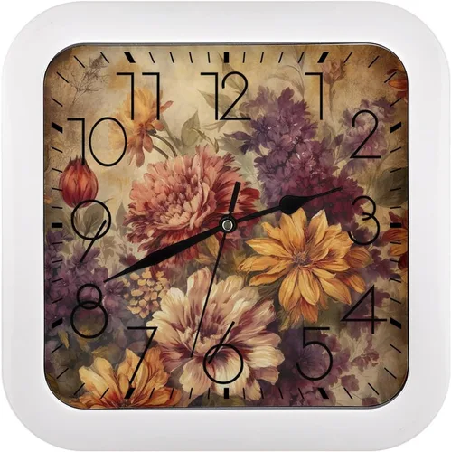 Vista 13 de 10" Square Modern Wall Clock,Animal Patterns Print Kitchen Clocks Wall Battery Operated,Silent Non Ticking Unique Funny Cute Wall Clock for Living