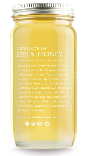 Vista 7 de Bee Harmony - Miel cruda de acacia húngara, 12 onzas Premium Raw 100% Honey, Rare Varietal, Exceptional Flavor, Vanilla & Apricot Notes, U.S.