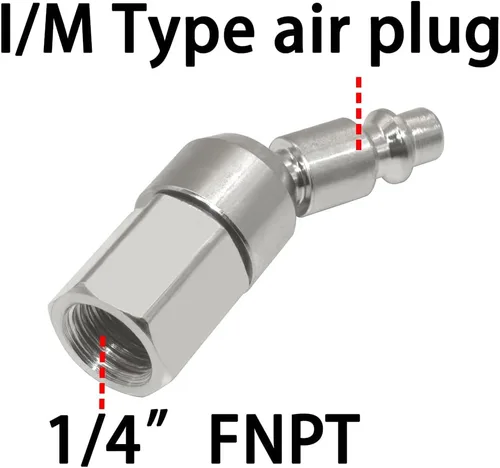 Vista 2 de Industrial 1/4" giratorio enchufe de aire con rosca hembra de 1/4 pulgadas para accesorios de compresor de aire (2 piezas)