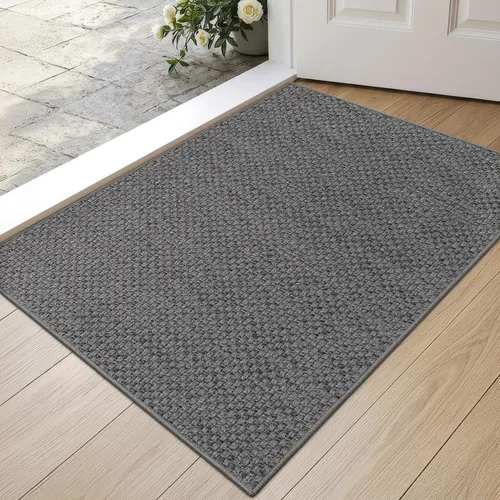 Vista 22 de DEXI Tapete delgado para puerta de entrada interior, 24 x 36 pulgadas Beige