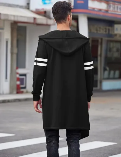 Vista 5 de Coofandy - Sudadera larga con capucha moderna, para adolescente hombre