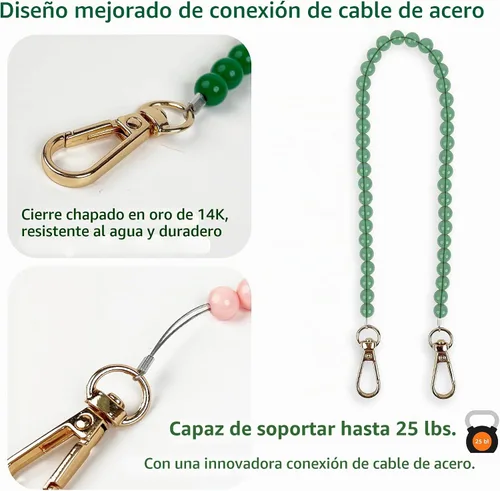 Vista 3 de Juego de correa de mango y dije de cereza para botella de agua Owala de 24 onzas, 32 onzas, 40 onzas, Owala Kids, vaso de café Owala FreeSip Verde