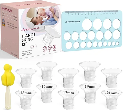 Vista 10 de Kit de Dimensionamiento de Brida Nursi Luna 3 en 1 con 8 Piezas de Insertos de Brida 15/17/19/21mm, Kit de Insertos de Brida de Silicona
