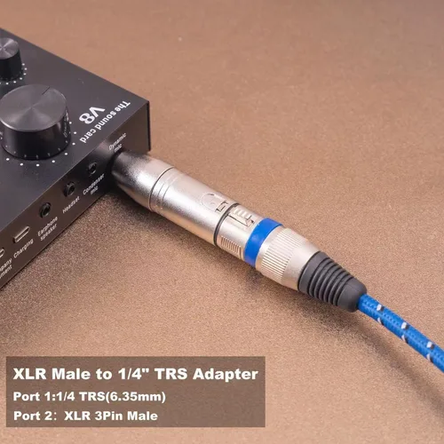 Vista 5 de Paquete de 4 adaptadores 1/4 a XLR, TRS a XLR de 1/4 pulgadas (2 pares), 2 piezas macho a macho y 2 piezas macho a hembra, equilibrado de cuarto