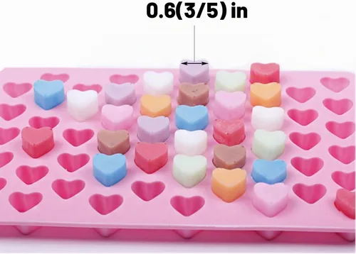 Vista 3 de Mini moldes de silicona con forma de corazón de 55 cavidades, paquete de 2
