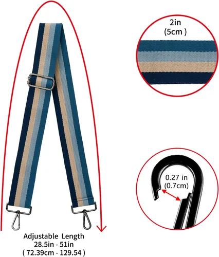 Vista 89 de ZOOEASS Hebillas de níquel Correa ancha para el hombro ajustable de repuesto para cinturón de pistola, hebilla de guitarra estilo bandolera