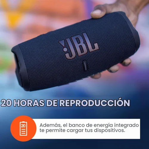 Vista 4 de JBL Charge 5 (Azul) + Paquete con funda protectora rígida divvi! (Negro)