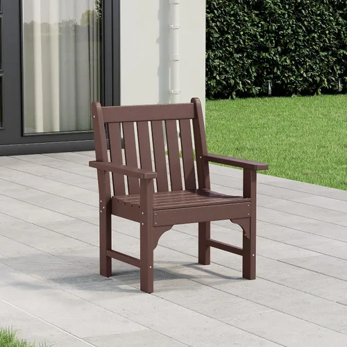 Vista 25 de WestinTrends Malibu Outdoor Patio HDPE Adirondack Silla de comedor para patio, color negro