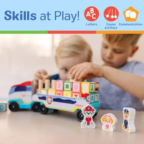Vista 10 de Melissa & Doug Camión de Bloques de Madera ABC de la Patrulla Canina (33 piezas)