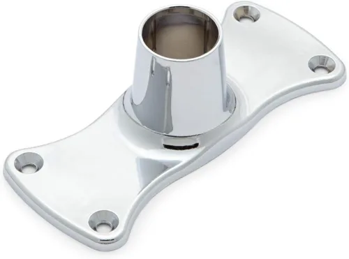 Vista 2 de Soporte rectangular de brida para cortina de ducha resistente, cromado pulido, juego de dos
