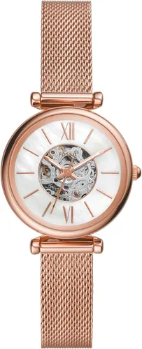 Vista 11 de Fossil Women's Carlie Automatic Stainless Steel Mesh Three-Hand Watch for Women, Dorado (Gold mesh)