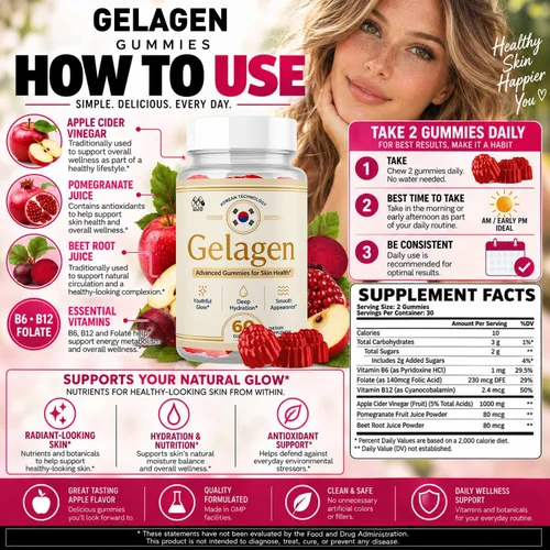 Vista 5 de Gelagen - Gomitas de gelatina coreana, paquete de 2 unidades de Gelagen