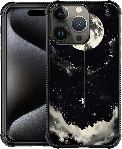 Vista 110 de CARLOCA Funda compatible con iPhone 15, increíble patrón de luz espacial nebulosa para niñas y niños, ultra protección, a prueba de golpes