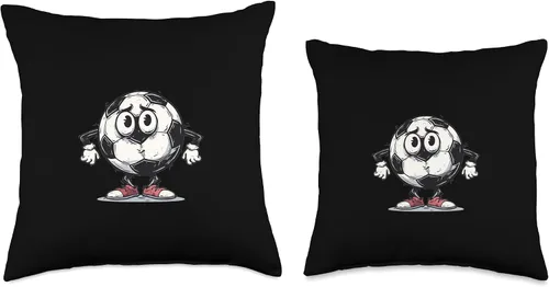 Vista 3 de Fun Cartoon Ball Costume for Soccer Lovers Throw Pillow