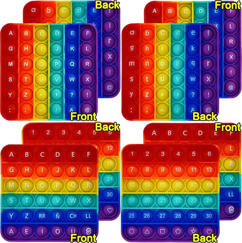 Vista 11 de Juguete Fidget Pop del Alfabeto Letras ABC Números Juguetes de Aprendizaje y Educativos Cuadrados Juguetes Sensoriales Tablero Popper Juegos Regalos