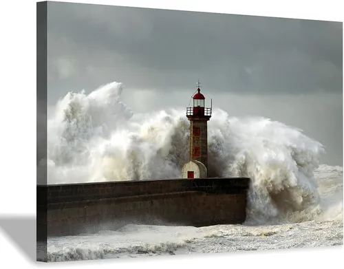 Vista 8 de Hardy Gallery Lienzo impreso con diseño de camino de playa: lienzo con imagen del océano costero, arte de pared tamaño pequeño para baño