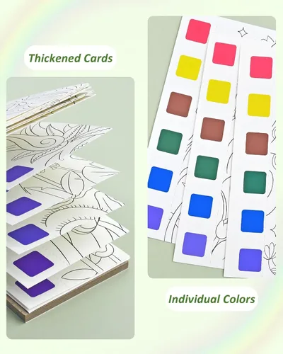 Vista 6 de Vileafy Libro de pintura de acuarela de flores de primavera para adultos y niños, pintura sin desorden con actividad artística acuática, diversión