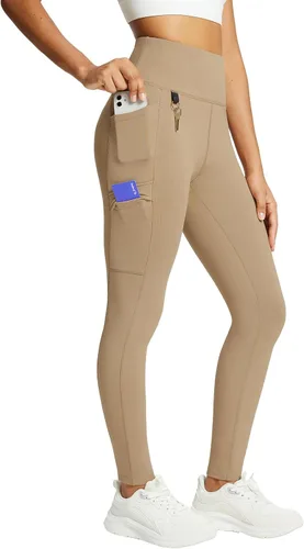 Vista 18 de baleaf Leggings con forro polar para mujer, impermeables, pantalones de senderismo de invierno, mallas térmicas para correr, bolsillos