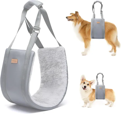 Vista 5 de Arnés de elevación para perros pequeños, arnés ajustable para patas traseras, arnés de soporte de cadera para ayudar a levantar la parte trasera