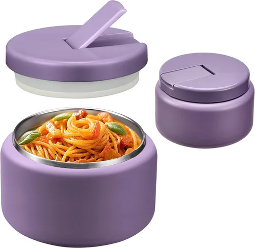 Vista 9 de Termo de sopa de 13.5 onzas para niños con tapa de hebilla, recipiente de comida aislado al vacío, boca ancha, a prueba de fugas, acero inoxidable