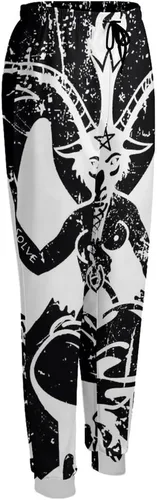 Vista 5 de Satanic Goat Baphomet - Pantalones deportivos de cintura alta con bolsillos para mujer