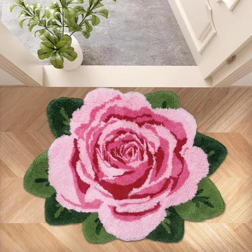 Vista 12 de USTIDE Tapete de baño de rosa esponjoso de 23.6 x 35.4 pulgadas, tapete de baño antideslizante para baño, cocina, sala de estar o dormitorio