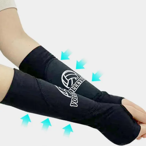 Vista 4 de 1 par de codos acolchados protectores de brazo deportivos para voleibol y baloncesto, soporte de compresión, almohadillas protectoras para brazos