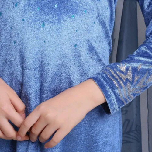 Vista 5 de MINACARE Elsa - Vestido para niñas - Disfraz de princesa Frozen para niños