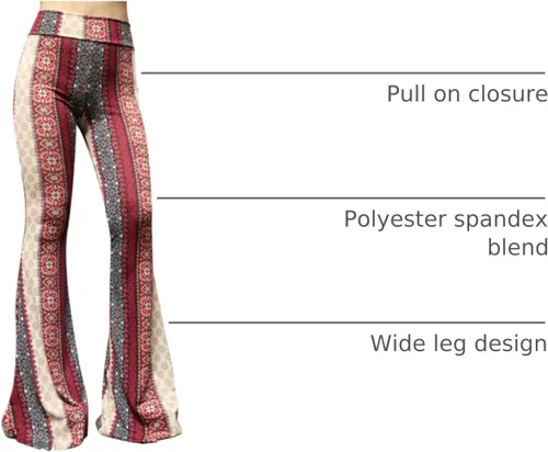 Vista 108 de ShopMyTrend - Pantalones de yoga largos con piernas anchas y acampanadas estilo palazzo, con cintura alta, para mujer