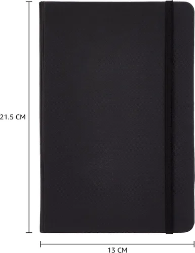 Vista 5 de Amazon Basics - Cuaderno clásico de tapa dura con rayas, 24 paquetes, 240 páginas, 5 x 8.25 pulgadas, color negro
