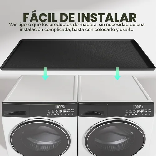 Vista 4 de Encimera para Lavadora y Secadora, 51.2" x 25.6" Cubiertas Grandes para Lavadora y Secadora para la Parte Superior, Tapete Protector Superior