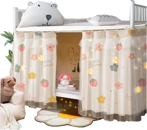 Vista 21 de Cortinas opacas para cama de privacidad con toldo grueso, mosquitero Mosquitera blanca 1aa
