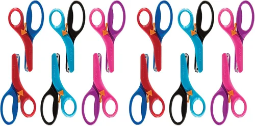 Vista 16 de Fiskars - Tijeras de entrenamiento para preescolares de 3 años en adelante (paquete de 3), tijeras de seguridad para niños pequeños con palanca