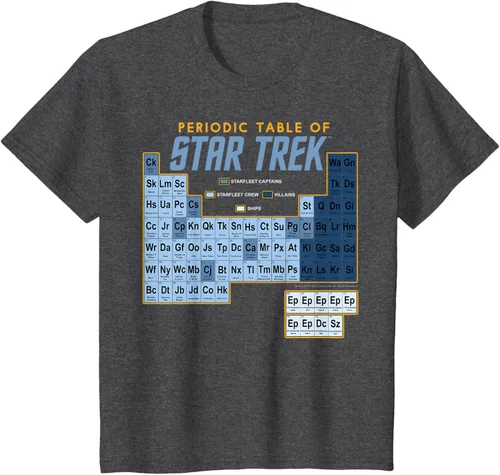 Vista 27 de Star Trek Camiseta de mesa periódica de la serie original, Negro, S