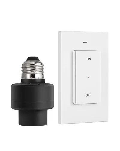 Vista 10 de DEWENWILS Enchufe de luz de control remoto, enchufe de bombilla de control remoto inalámbrico con interruptor para lámparas de cadena de tracción