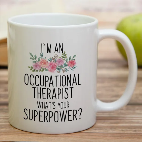 Vista 3 de Retreez Taza divertida para terapeuta ocupacional, regalo de terapia ocupacional, graduación, estudiante, taza de café de cerámica de 11 onzas