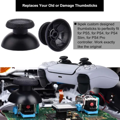 Vista 5 de IKPEK 2 Pack Analog 3D Joysticks Replacement for PS5 Controller, Joysticks Part with Repair Screwdriver Kit for PlayStation 5 DualSense Controller