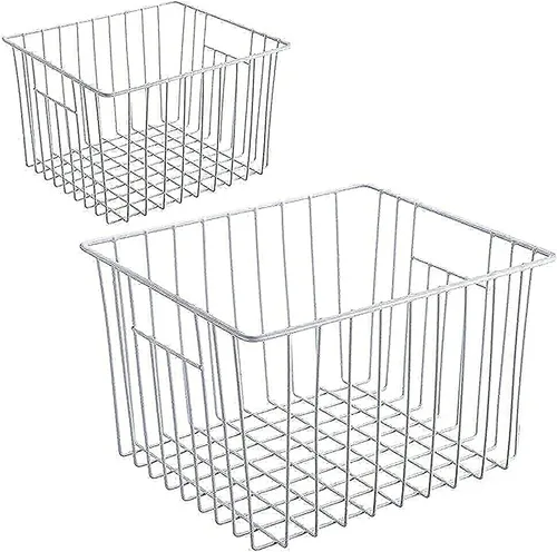 Vista 6 de iPEGTOP Paquete de 2 estantes grandes (15.7 x 9.4 pulgadas) para armario de congelador y cestas profundas para congelador para refrigerador.