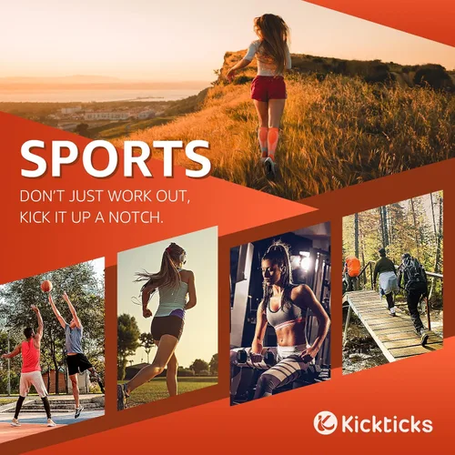 Vista 2 de Kickticks 4 pares de calcetines de compresión para mujer y hombre, unisex, 20-30 mmHg hasta la rodilla, tallas grandes, pantorrillas anchas