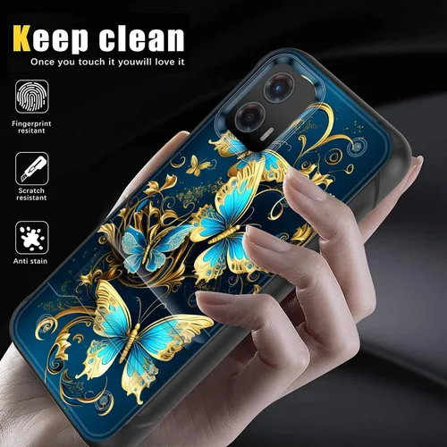Vista 4 de Funda para Moto G 5G 2023, de doble capa, resistente a prueba de golpes, con soporte, funda protectora militar a prueba de caídas para Motorola Moto