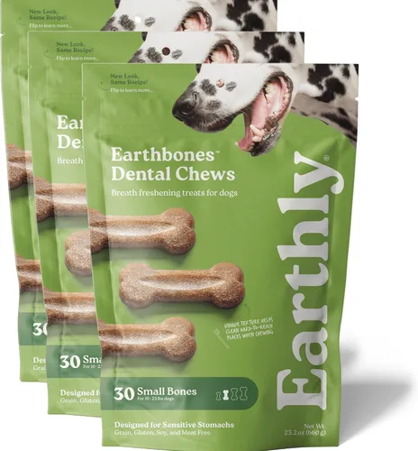 Vista 9 de Earthbones - Masticables dentales para perros de 10 a 20 libras, 30 huesos