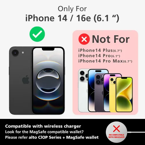 Vista 3 de alto Anello - Funda de piel cruzada diseñada para iPhone 14, funda protectora contra caídas de piel italiana con correa de cordón desmontable