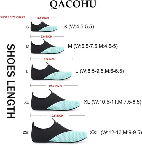 Vista 7 de QACOHU Zapatos de agua para hombre y mujer, zapatos de agua de secado rápido para buceo, surf, natación, playa, yoga