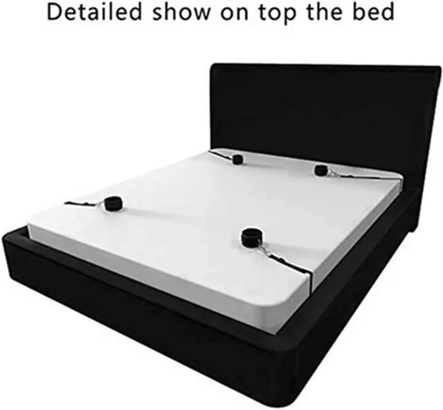 Vista 2 de Restricciones de servidumbre para adultos sexuales, cama tamaño King, juguetes para mujeres, kit de amarre de cama para parejas, correas de cama